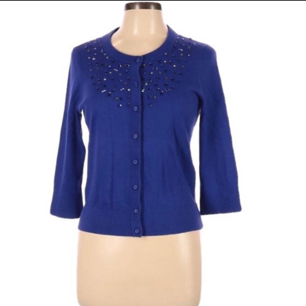 Kate Spade | Tokyo Grid Jeweled Cardigan sweater